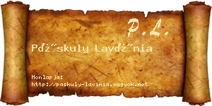 Páskuly Lavínia névjegykártya